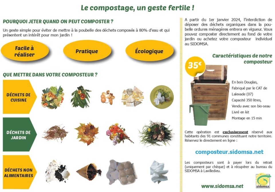 Compostage : Au 1er janvier interdiction de déposer les déchets organiques dans la poubelle ordures ménagères